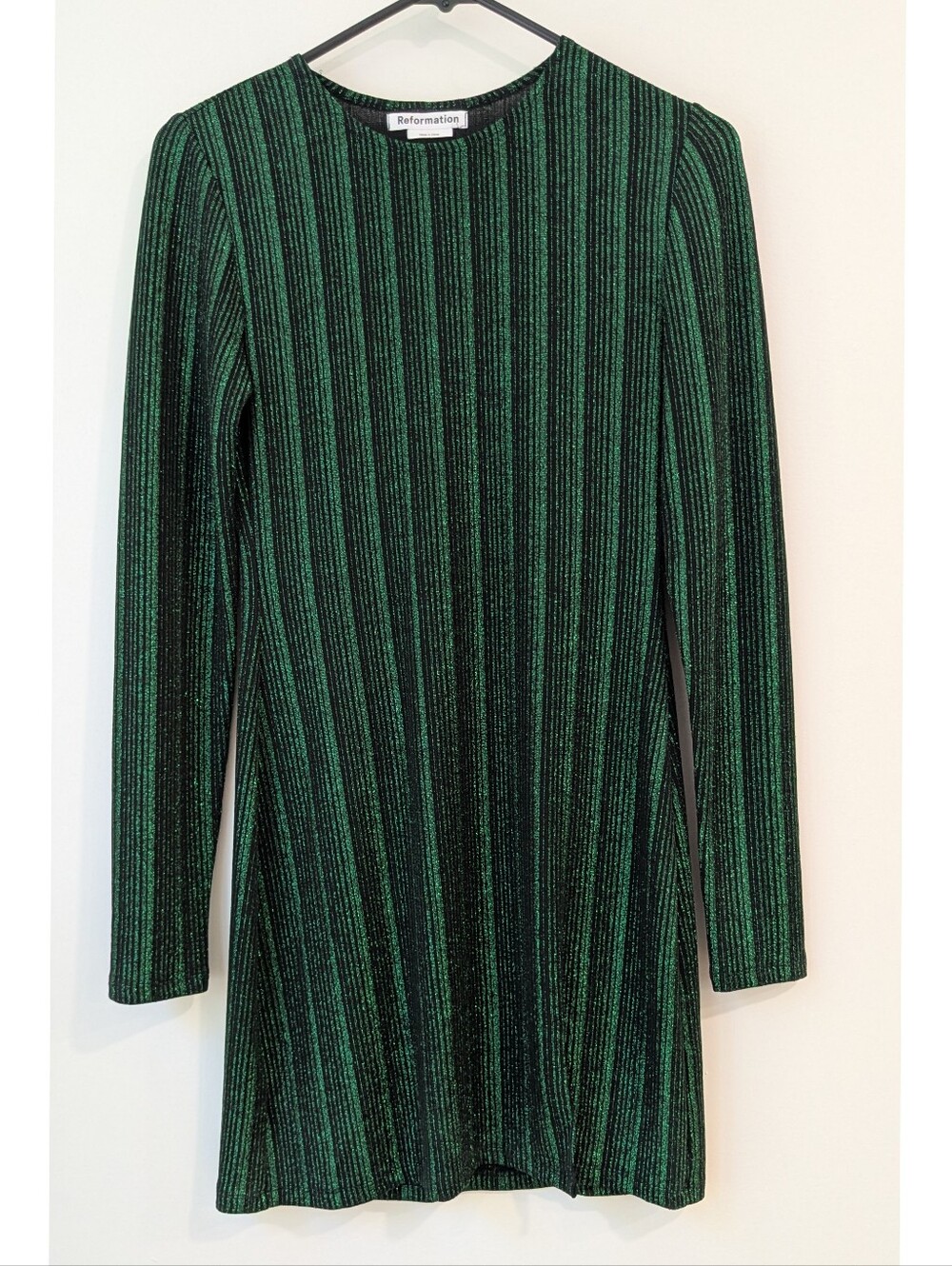 NEW Reformation Sheffield Metallic Ribbed Dress